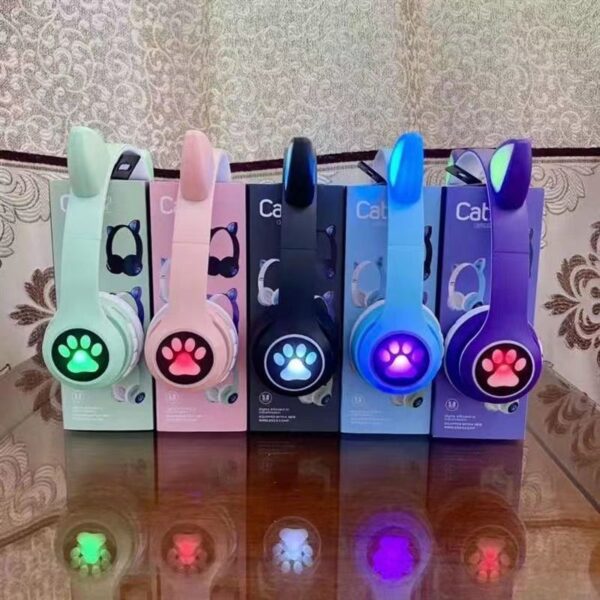 Cat Ears Headphones Flash Light Wireless - Image 3