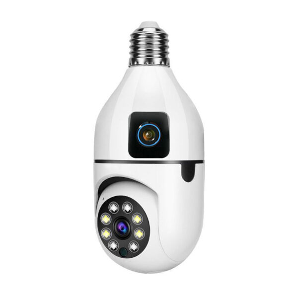 4MP E27 Dual Lens Bulb Camera WiFi Surveillance Night Vision 360 PTZ Camera Human Tracking Indoor CCTV Security Monitor HD 1080P