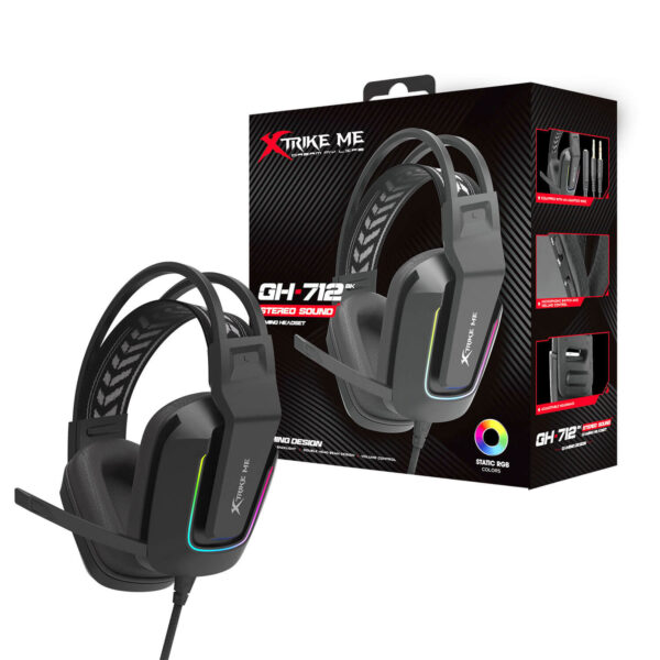 XTRIKE ME GH712  Gaming Headset With Noise Reduction Microphone Black